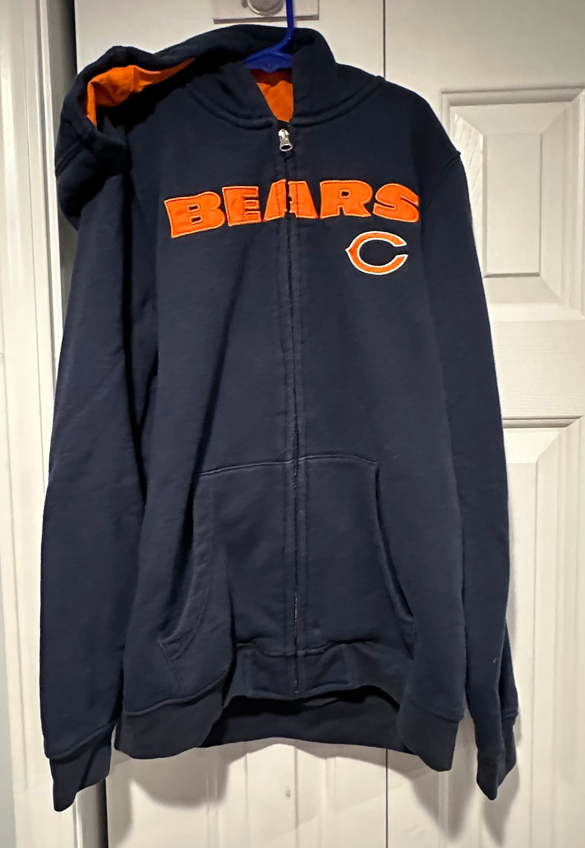 10/12 Bears zip up hood Sweatshirt football VGUC - size Youth - 10 (L)