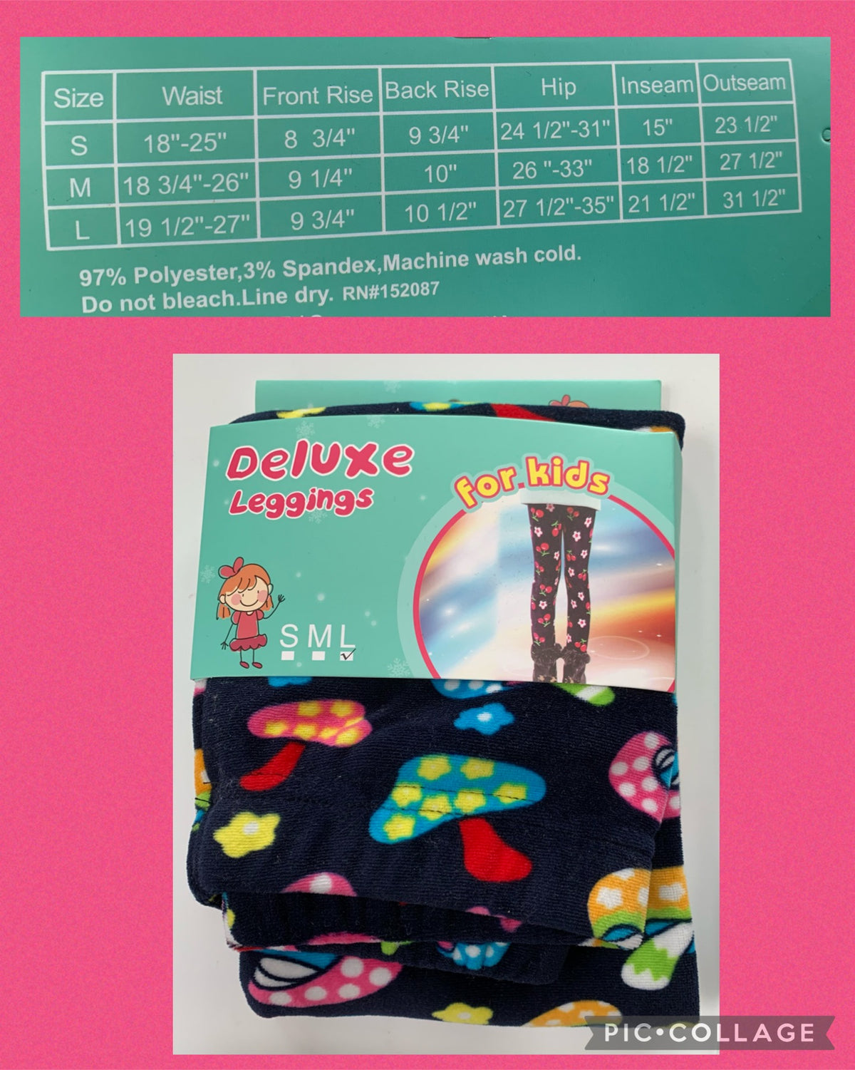 Legging sweatpants new Soft warm cozy mushroom - size Youth - 8 (M)