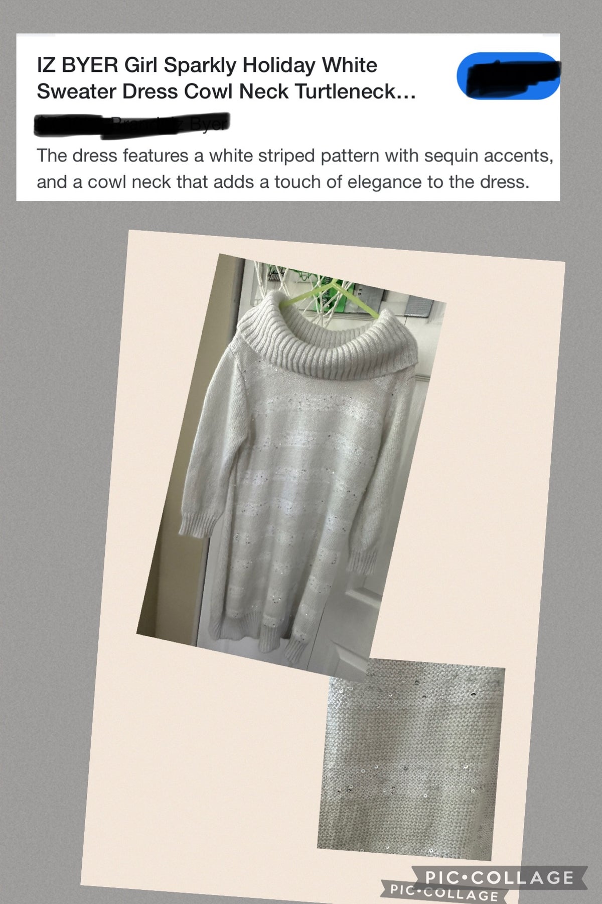 Sweater dress VGUC-EUC IZ ever girls brand - size Youth - 14 (XL)