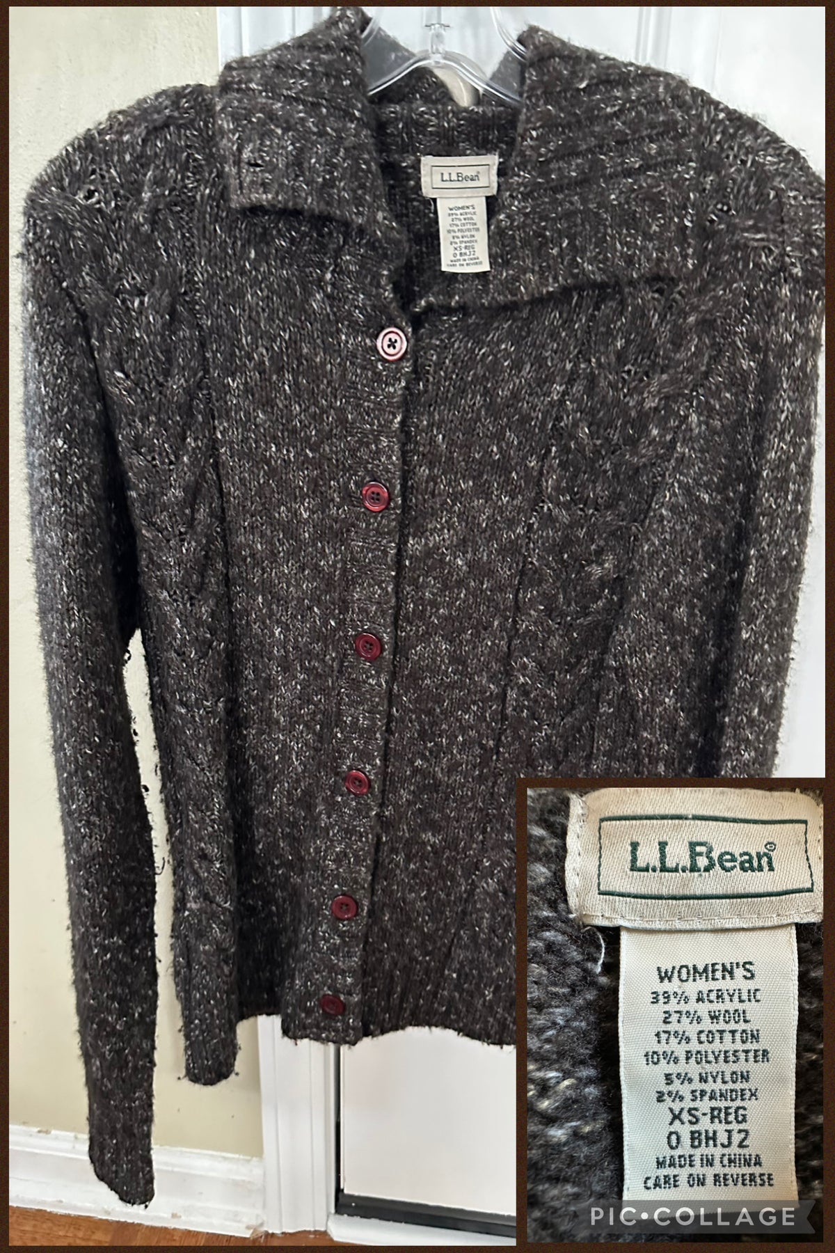 Brown button sweater EUC LL Bean, not scratchy! - size Women - XS (0/2)