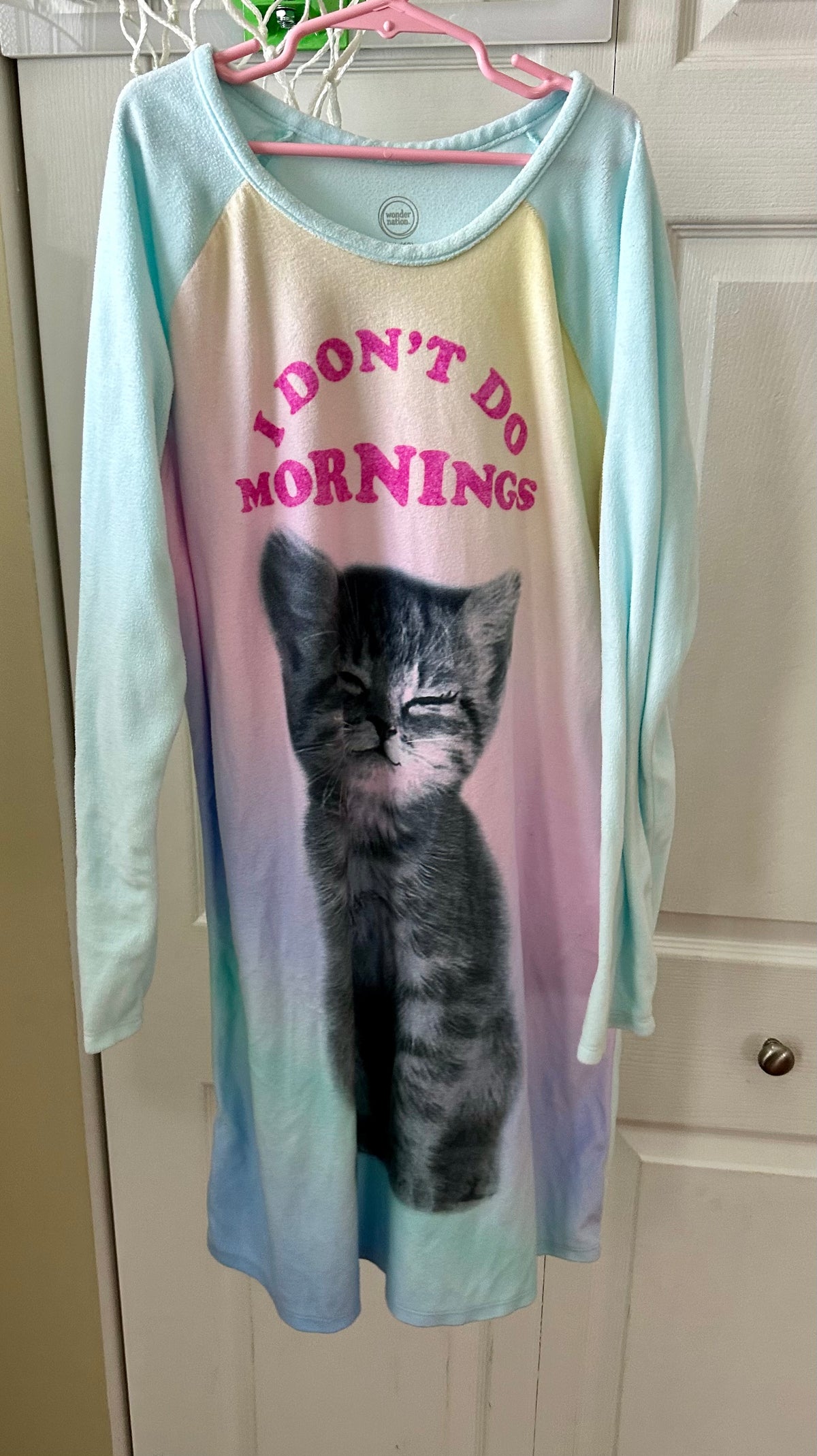 Cat soft cozy nightgown EXCELLENT condition - size Youth - 18 (XXL)