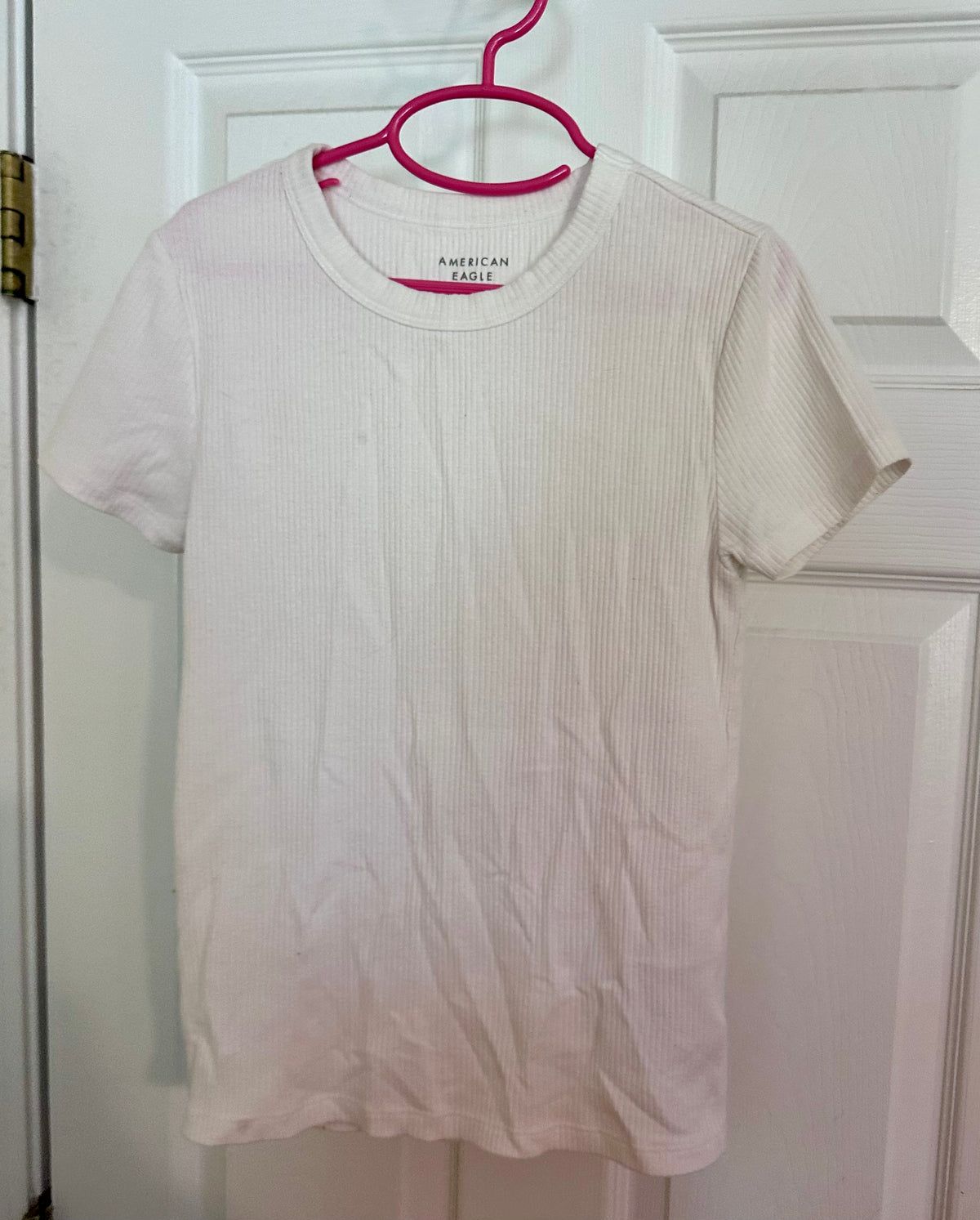 American eagle white top PC- GUC faint spots - size Junior - XS (0/1)
