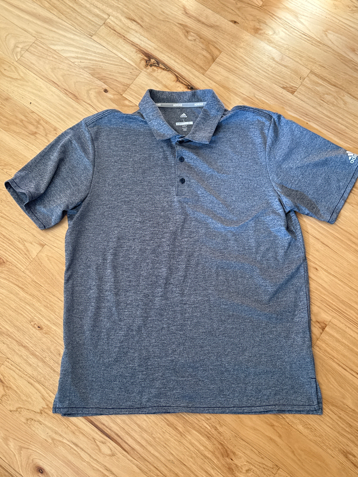 Adult L adidas golf Shirt - heathered gray - size Teen/Men - L (36-38)