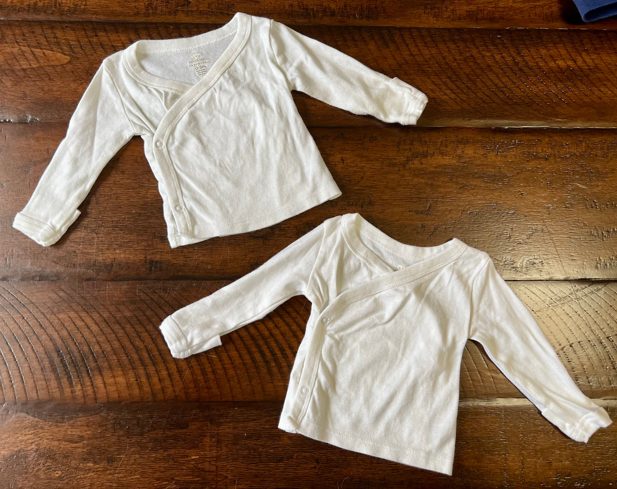 2-Koala Baby LS sidesnap white pristine condition - size Month - 0-3 / 3M