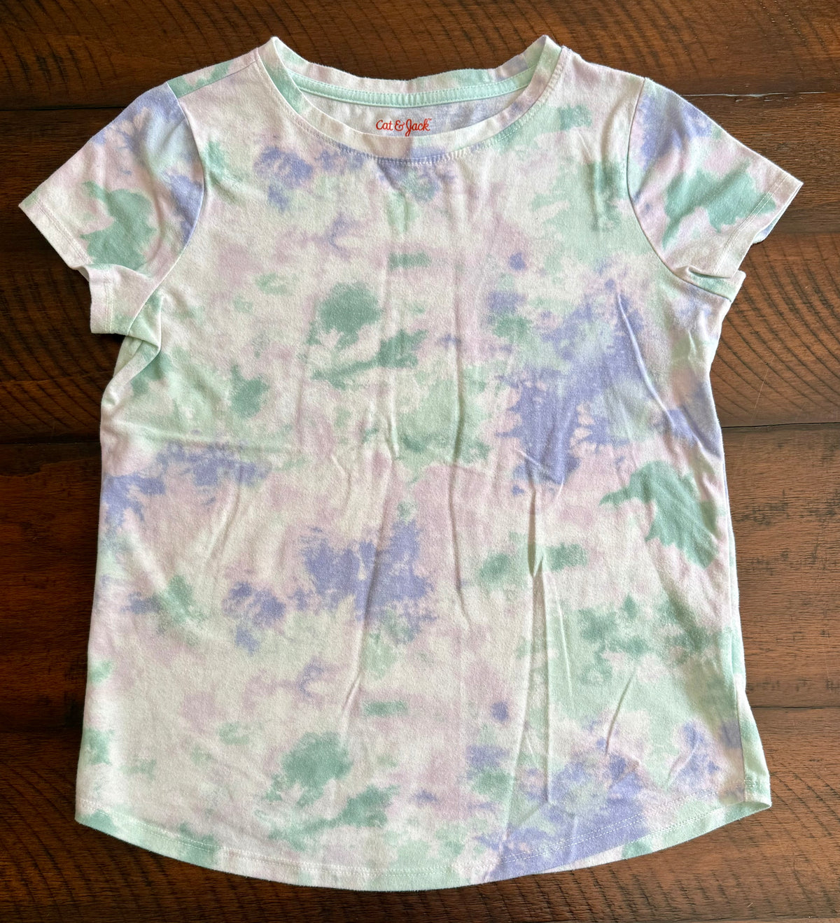 Cat & Jack tie-dye top -blue, green, lavender - size Youth - 10 (L)
