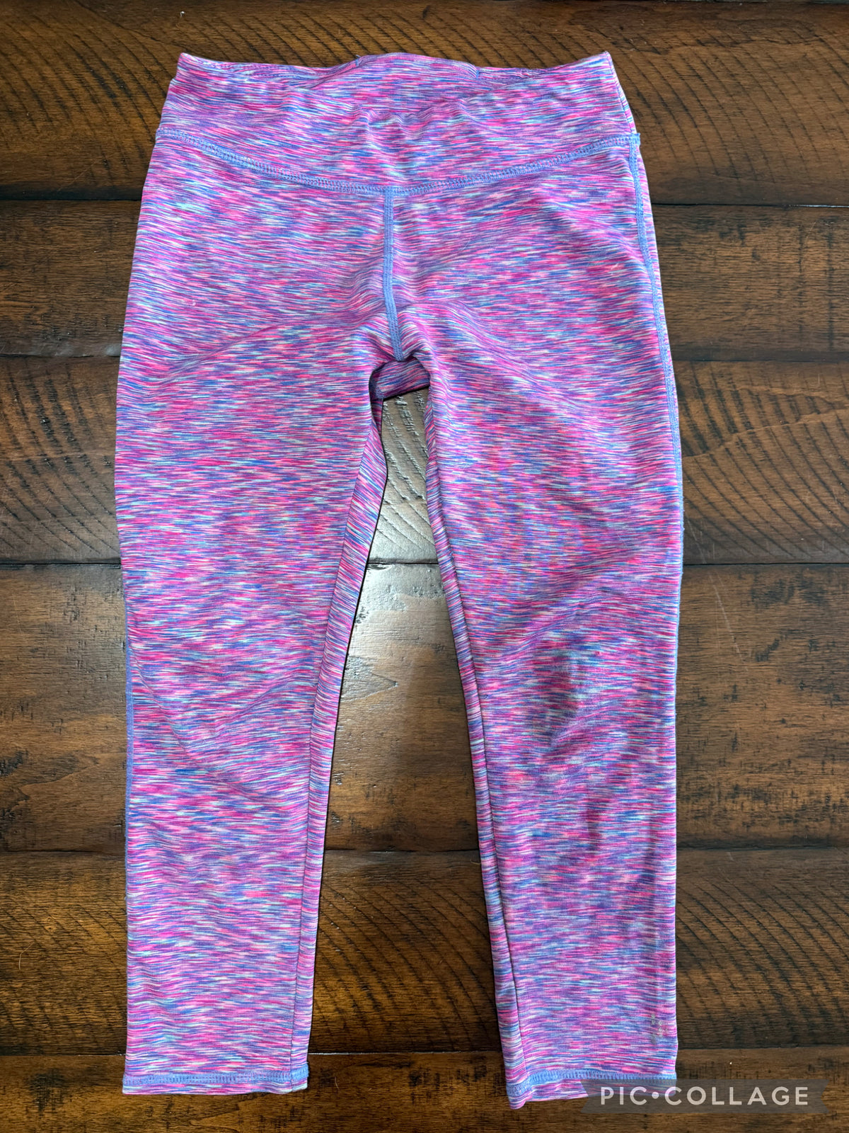Gymgo colorful capris -pink/blue/white stripes - size Youth - 10 (L)