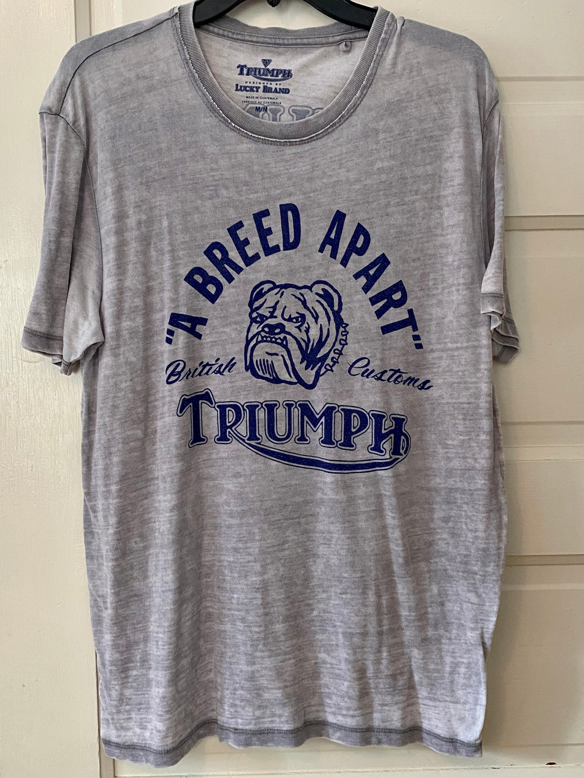 LUCKY BRAND gray shirt A Breed Apart bulldog - size Teen/Men - M (32-34)