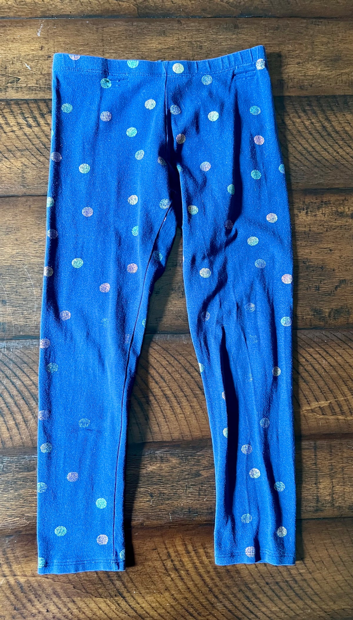 Navy pant with circles -like paint splotches - size Youth - 7 (S)