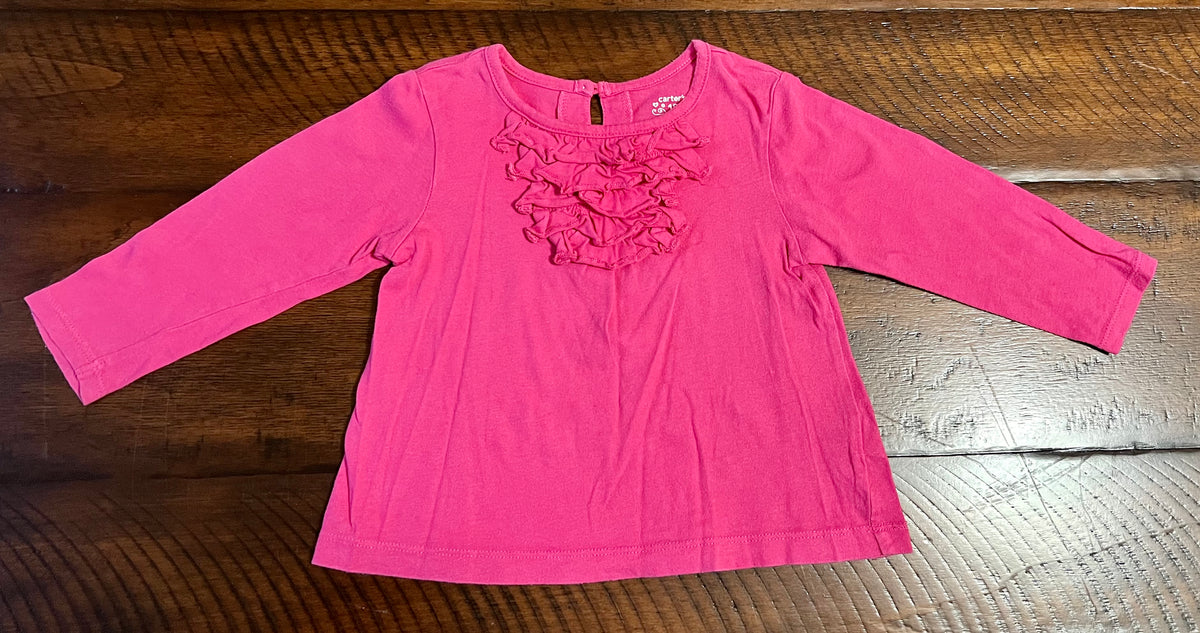 Carter's pink LS shirt Tiered neckline- cute! - size Month - 12-18 / 18M