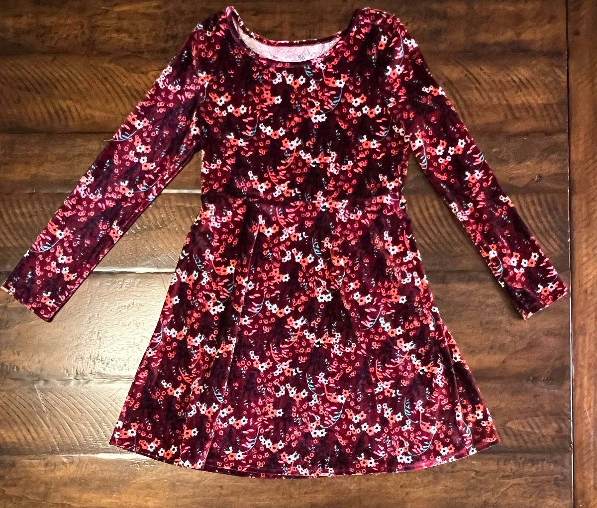 SO floral LS dress -gorgeous for fall - size Youth - 10 (L)