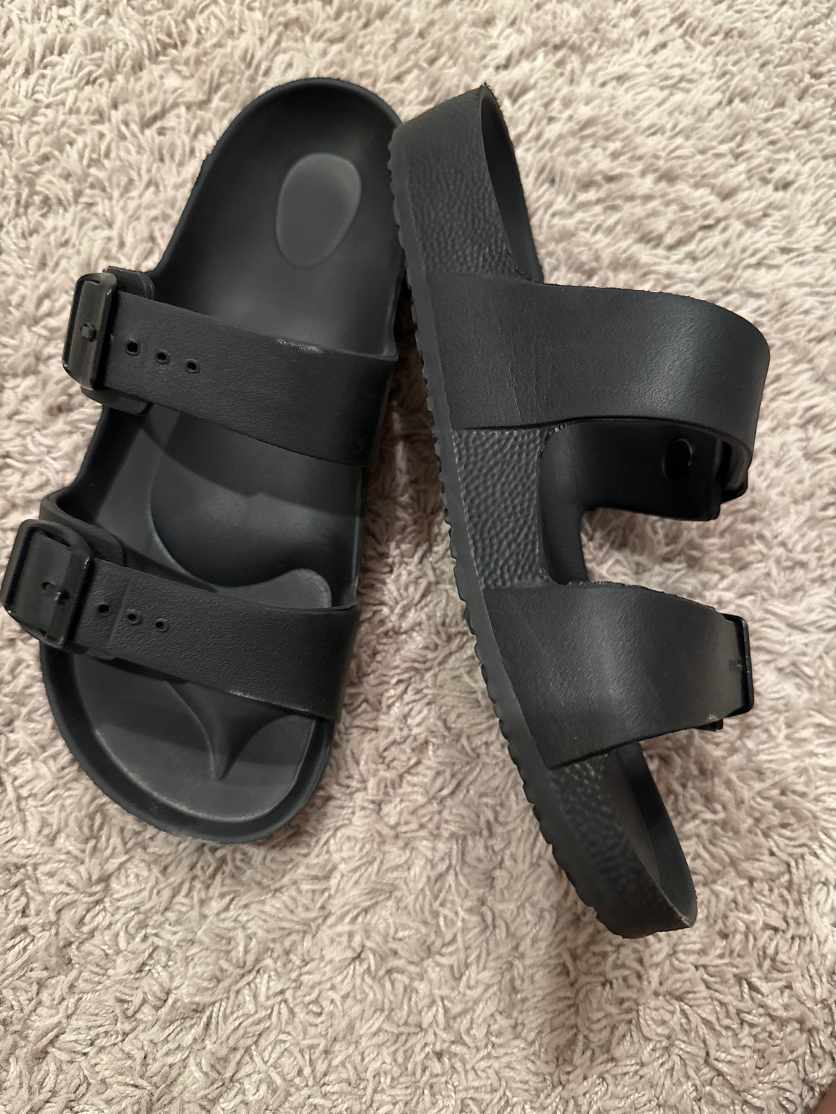 Black plastic sandals Sz adult 9 from Target - size Shoes - Adult 9