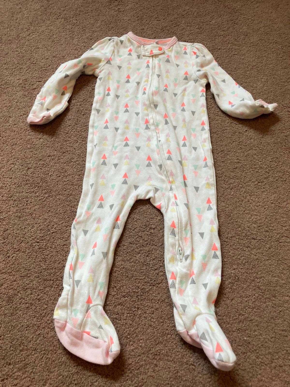 White and Pink Onsie Practically Brand New - size Month - 6-9 / 9M