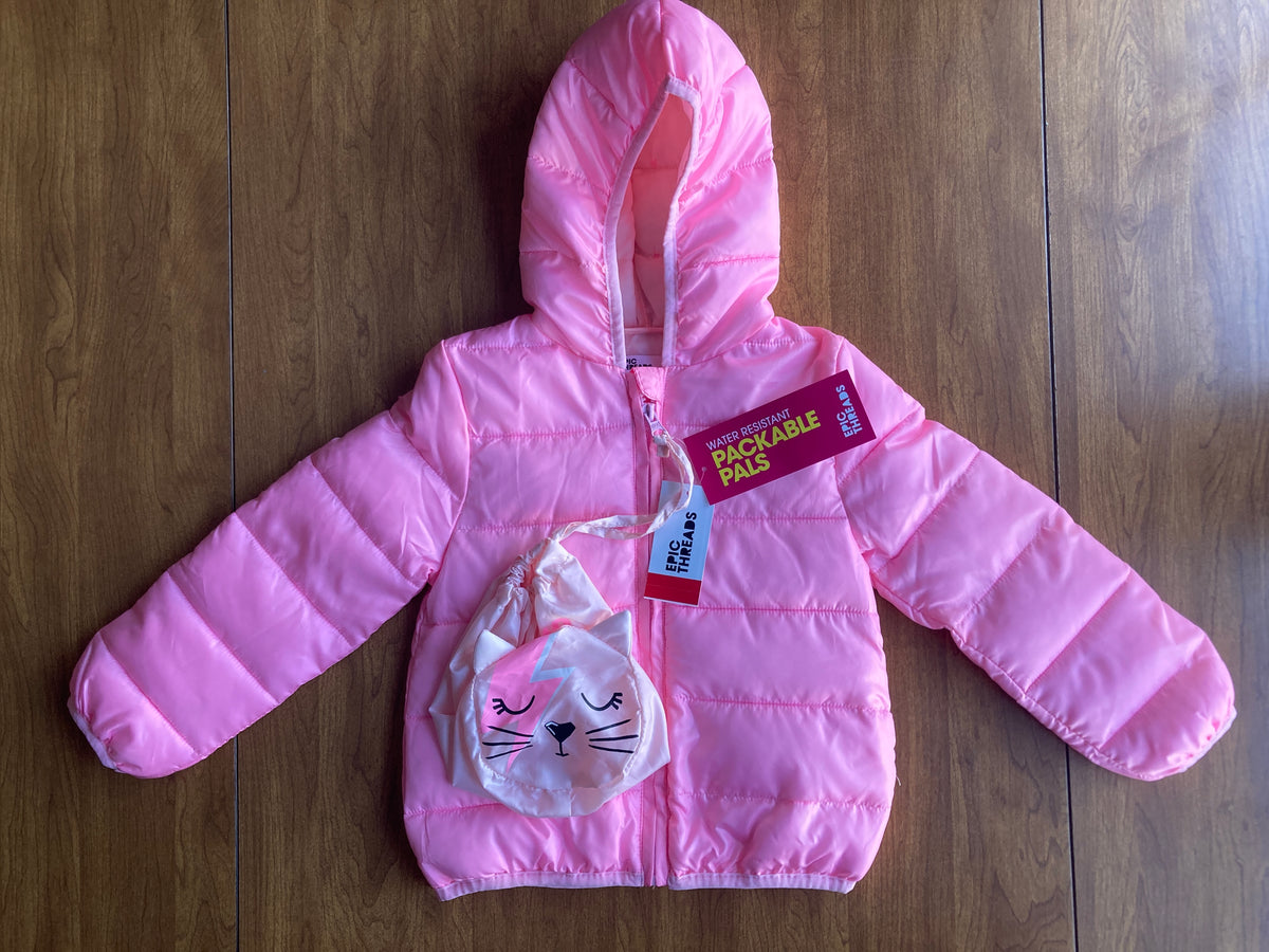NEW Packable Pals Epic Threads, $46 org. pink - size Toddler - 4T