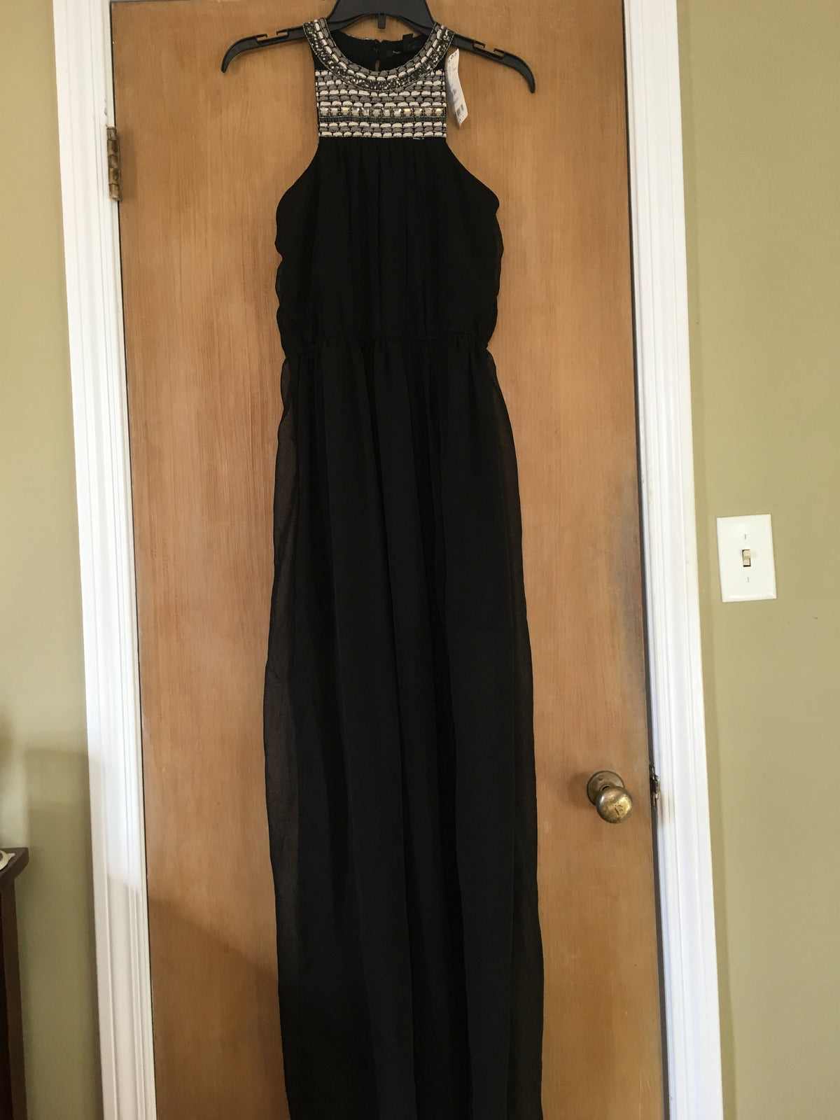 NWT long black with bead Org $60, Made in Green - size Women - S (4/6)