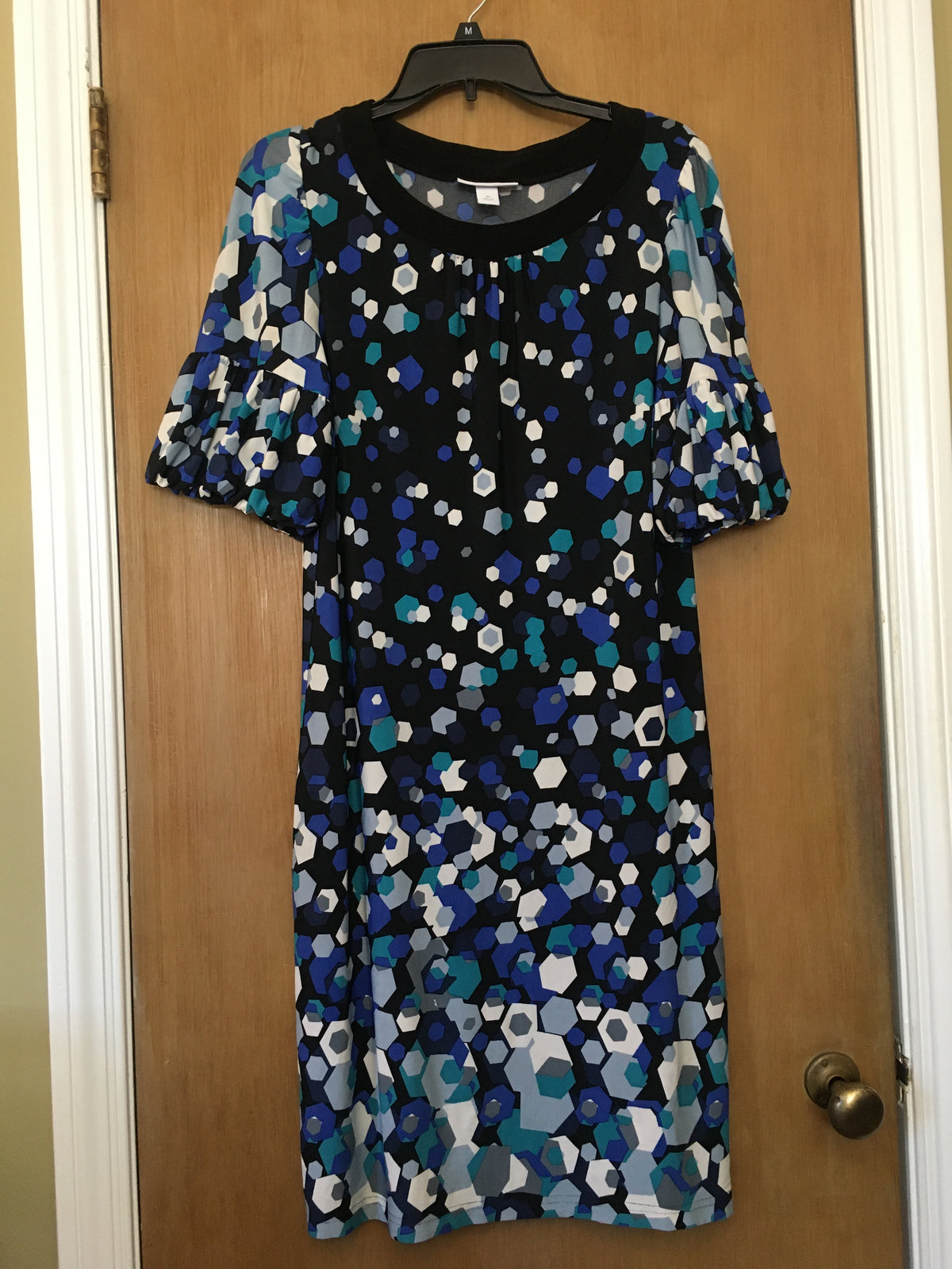 Dress Barn geometric pattern, green, blue - size Women - M (8/10)