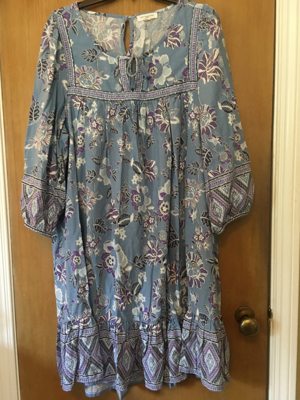 beach lunch lounge floral on blue - size Women - XL (16/18)