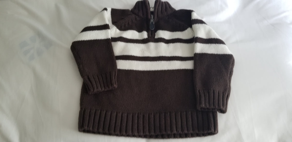 Place Brown Sweater Sz 24 mo 1/4 zip open - size Month - 18-24 / 24M