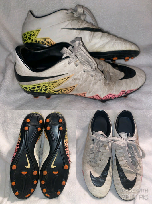 Nike white w muticolor Sides Hypervenom outdoor - size Shoes - Adult 7 1/2