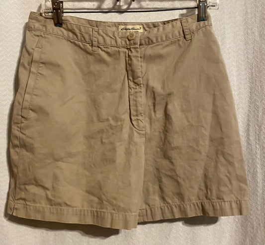 Vintage Eddie Bauer tan Cotton shorts zip & - size Women - L (12/14)