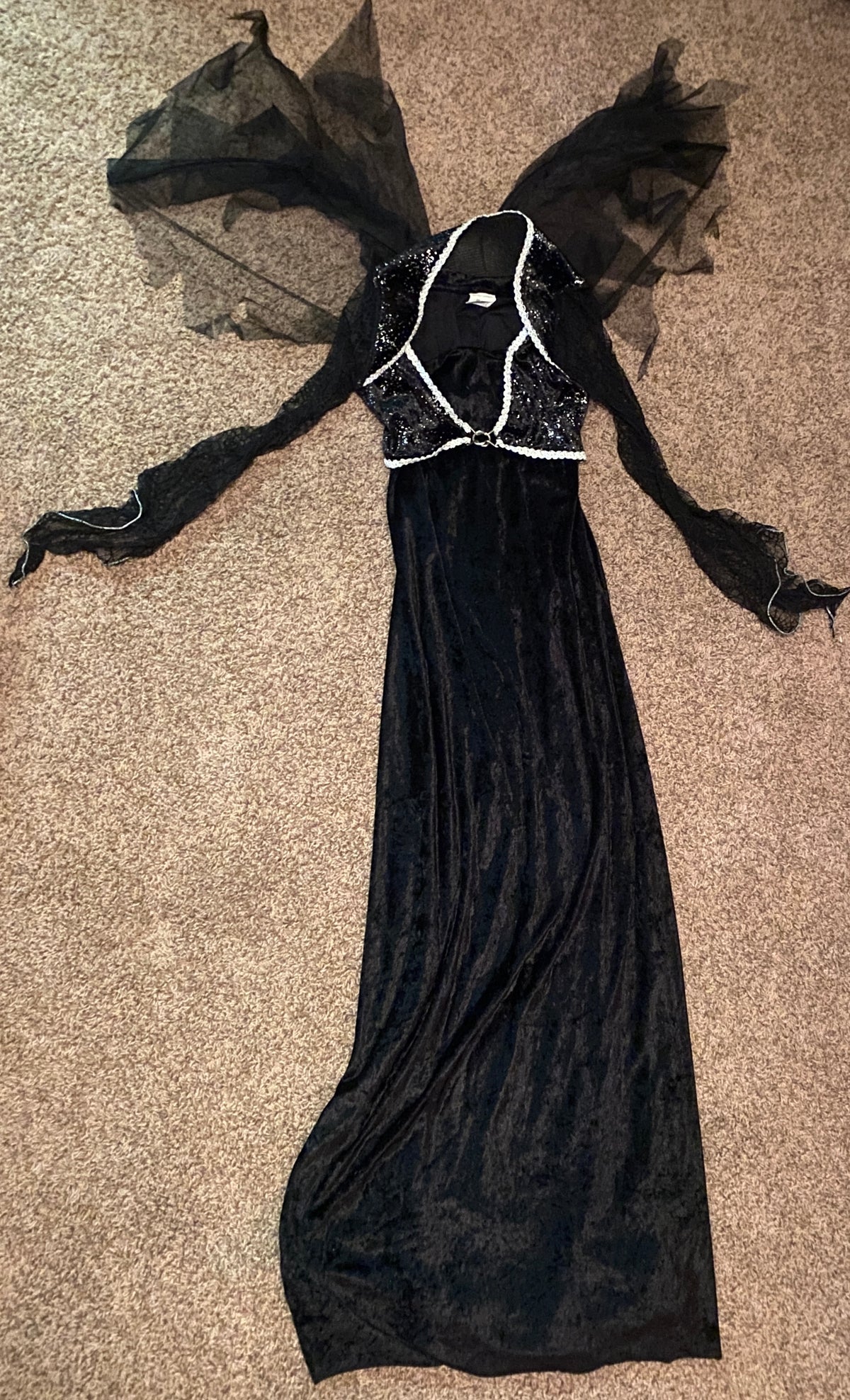 Dark angel one size Fits most velvet dress & - size Youth - 14 (XL)