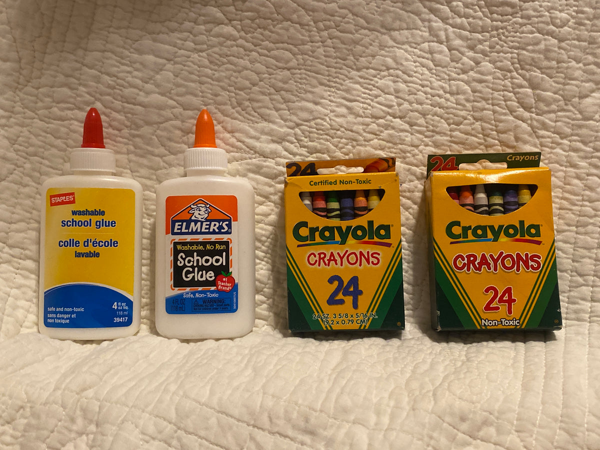 NEW washable school glue 2 NEW crayola 24 count