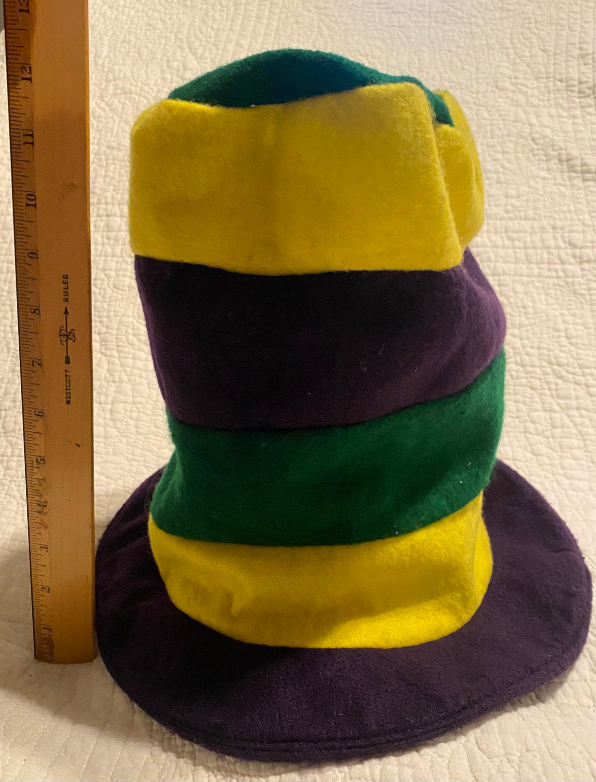 15 tall felt Mardi Gras Stovepipe hat purple