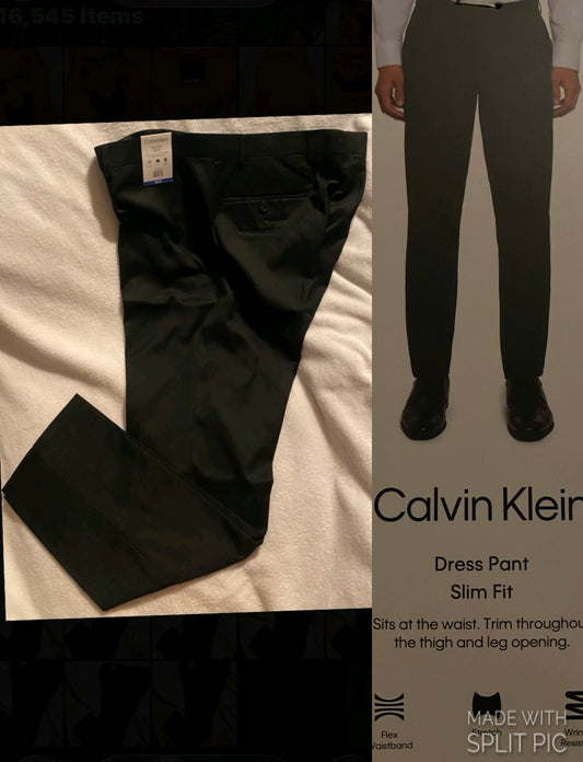 NEW Calvin Klein Black Dress pants size 36x30 - size Teen/Men - L (36-38)