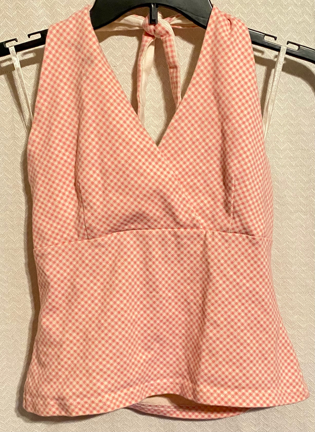 SO pink & white Tie over neck crop - size Women - L (12/14)