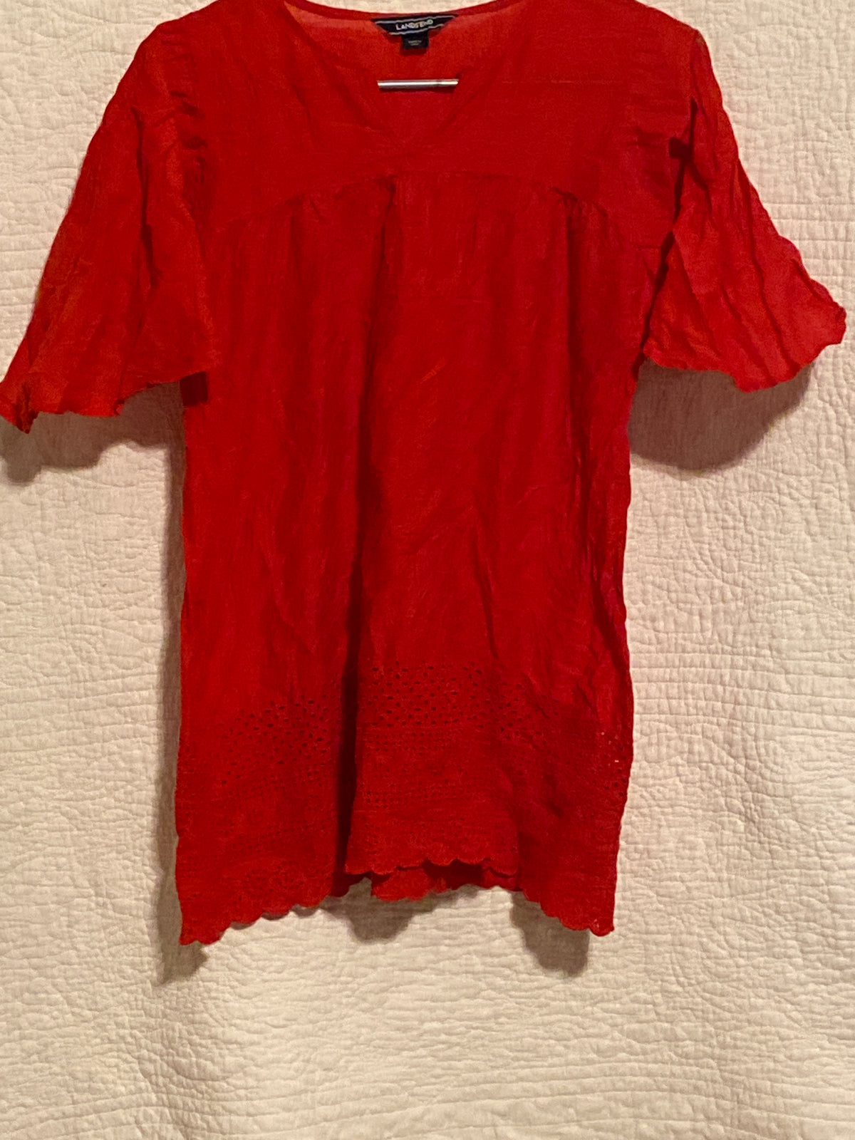 Lands' End red swim Suit cover up - size Youth - 14 (XL)