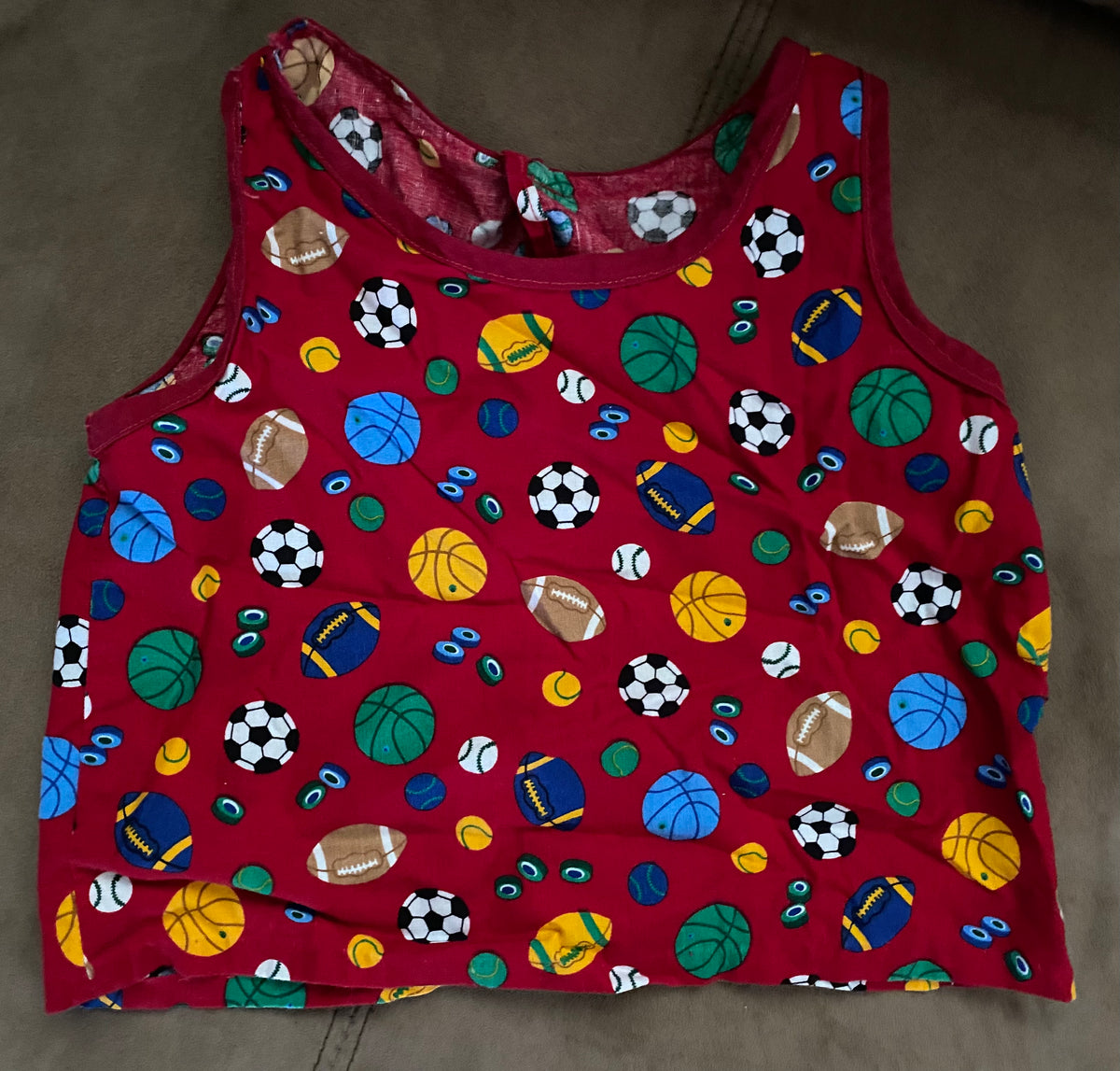 Oversized light weight Red sports top - size Month - 6-12