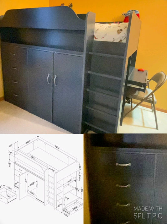 South Shore Twin Asten Kids' Loft Bed Desk must