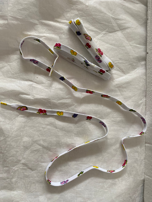 2 sets of new shoe laces With multiple fruits