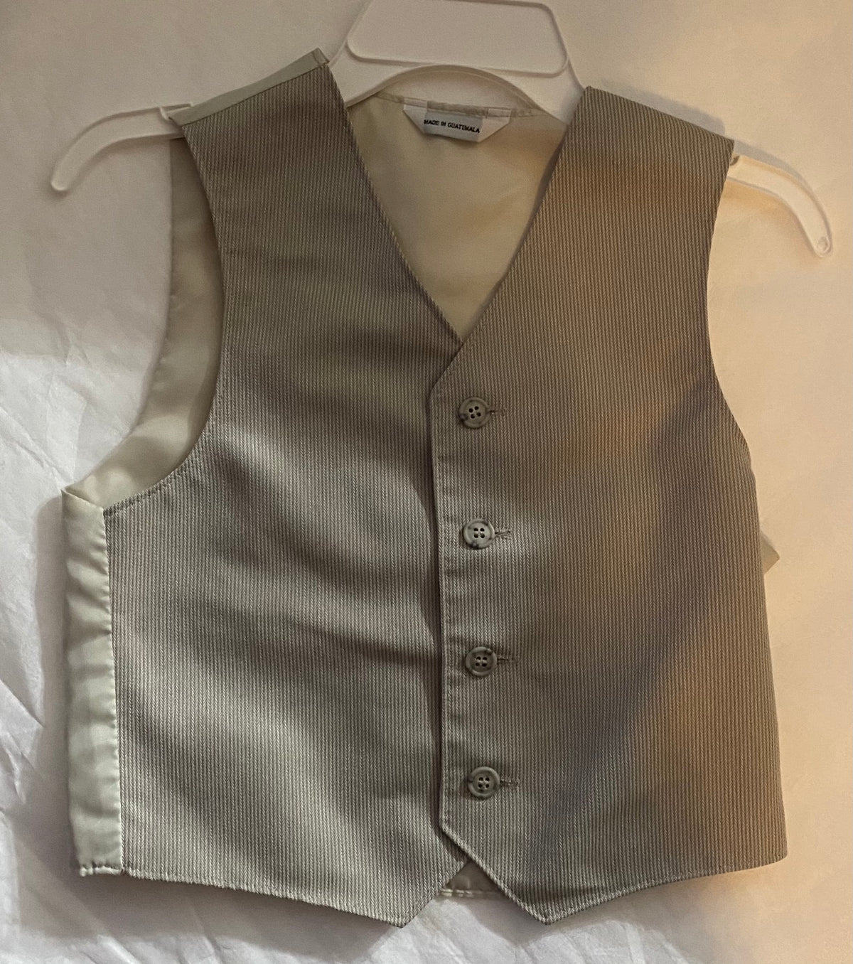 Tan vest Striped with buttons - size Youth - 6 (S)