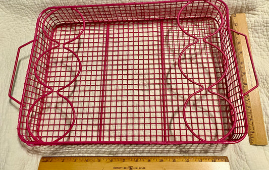 Pink wire serving tray Holds 6 cups handles on