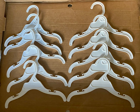 Lot of 10 baby/young Child white hangers