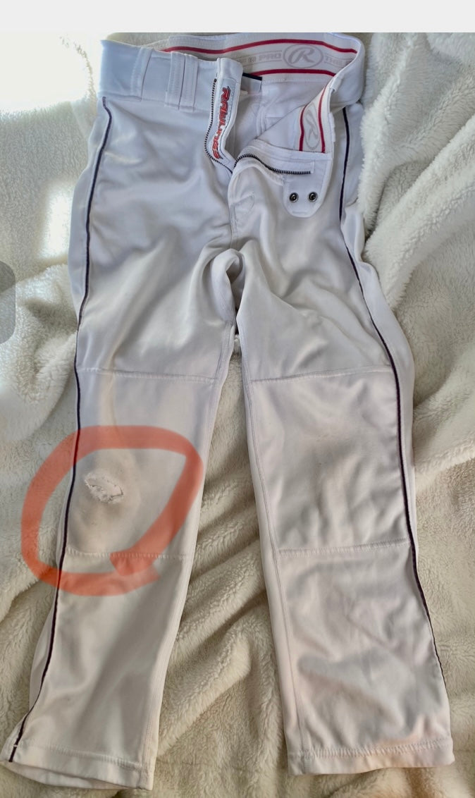 Raulings Pro baseball Pants very worn knee - size Youth - 10 (L)
