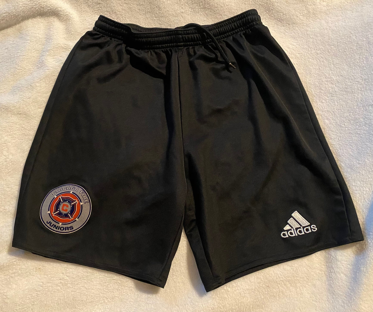 Adidas black Chicago Fire soccer shorts w - size Youth - 14 (XL)