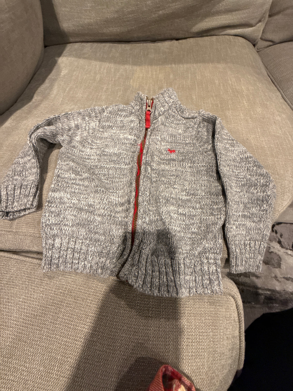 Gray sweater Zip up - size Youth - 4 (XS)