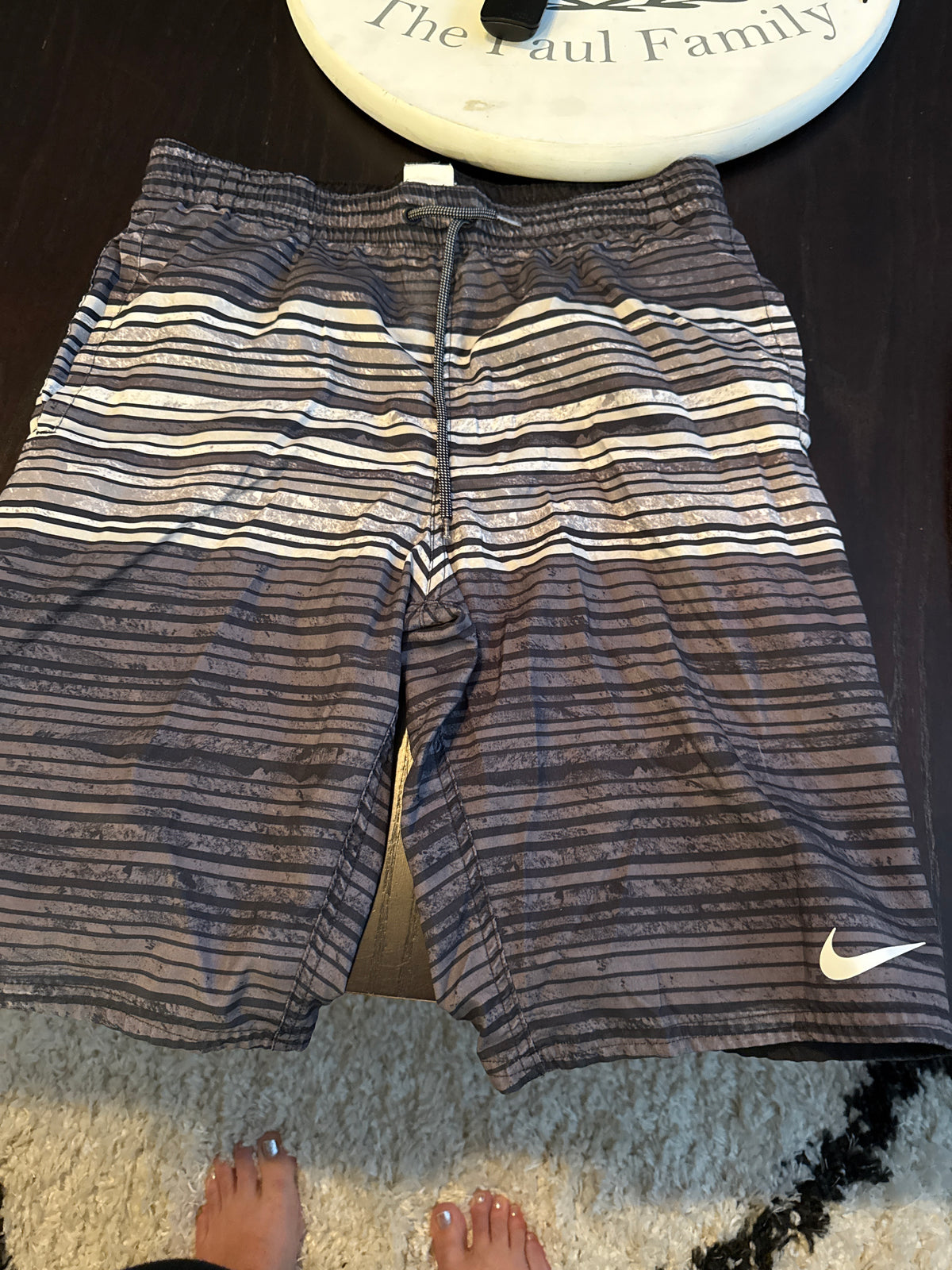 Nike black striped - size Teen/Men - S (29-31)