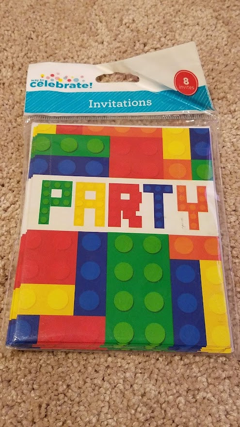 8 Lego party invitations