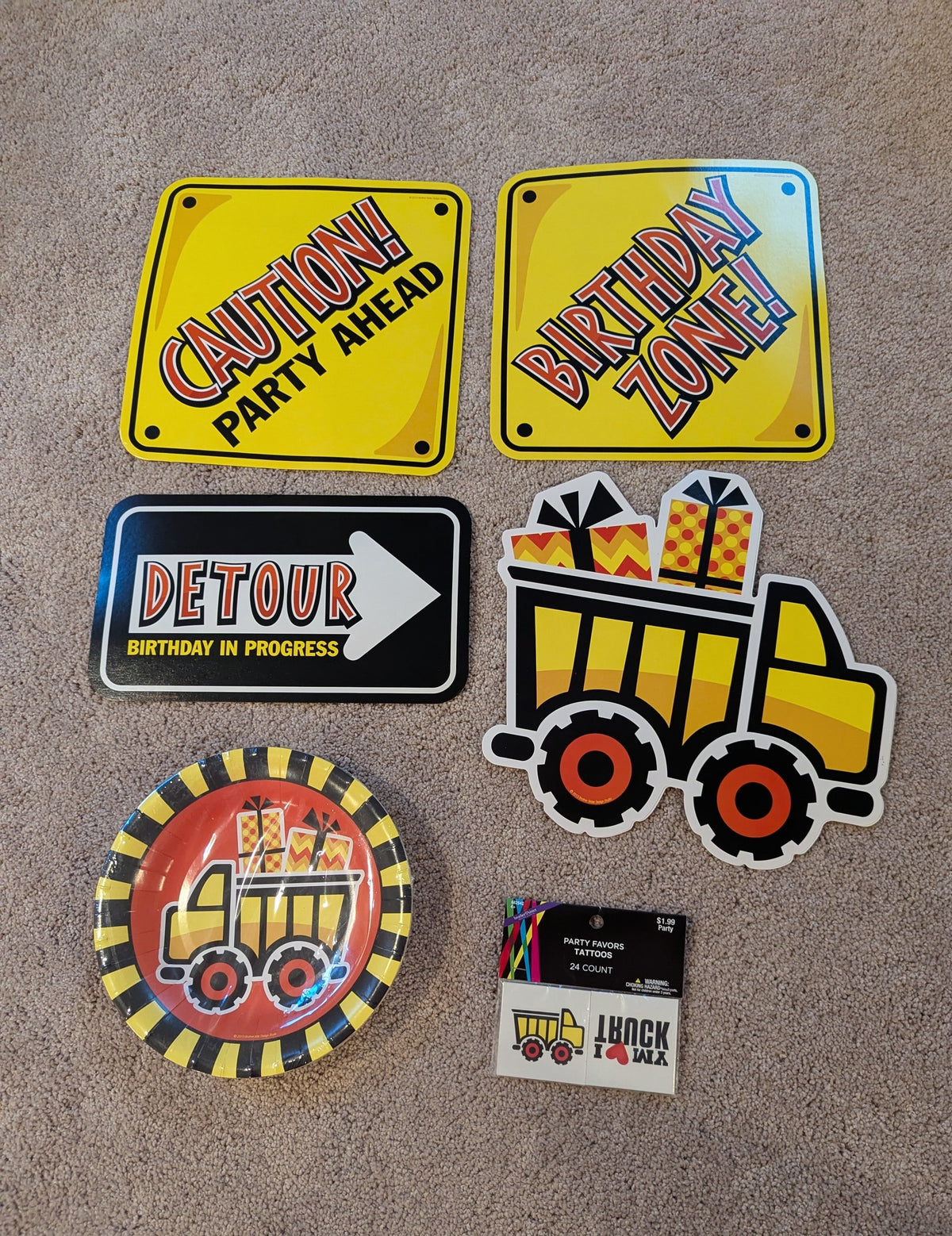 Construction theme Birthday supplies