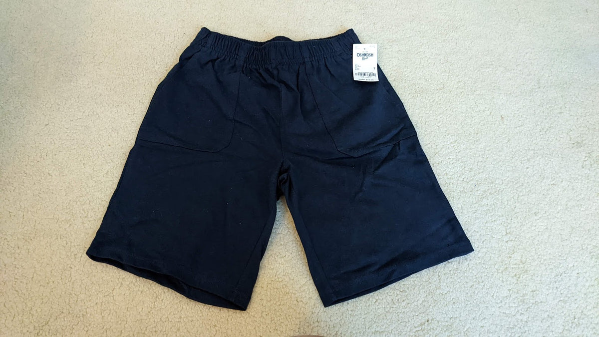 NEW($16) Blue knit shorts - size Youth - 7 (S)