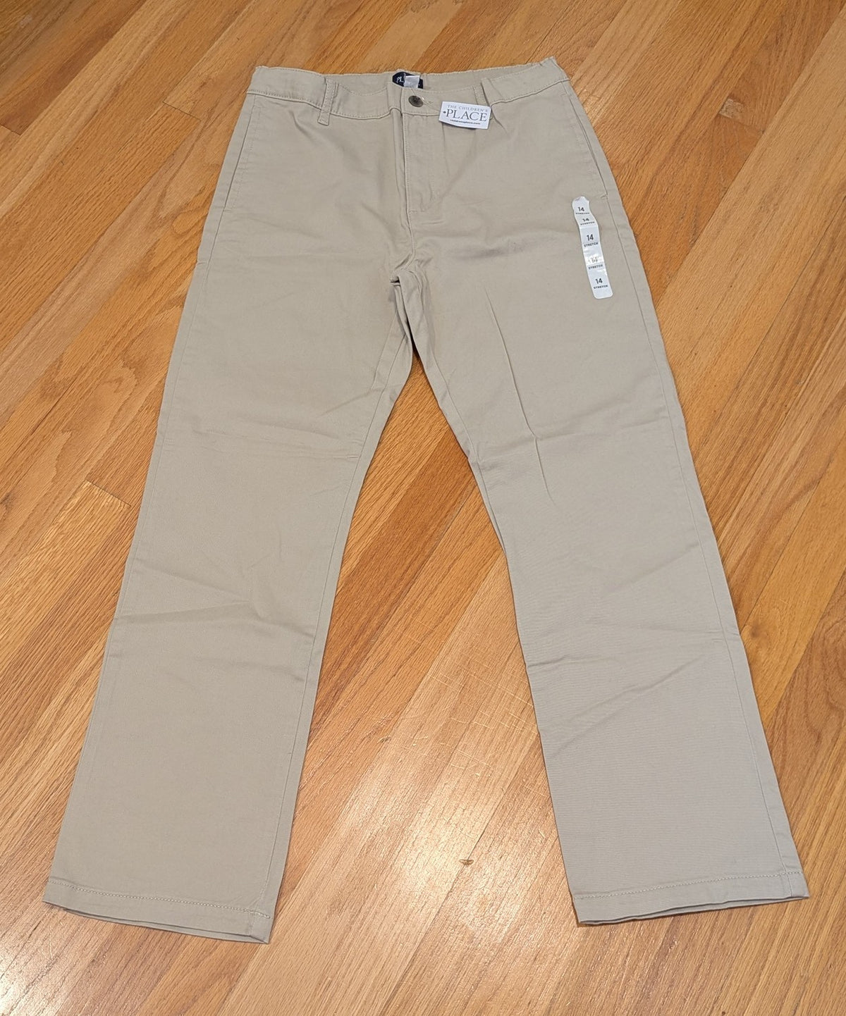New! Children's Place- Tan khakis-tag 14 husky - size Youth - 14 (XL)