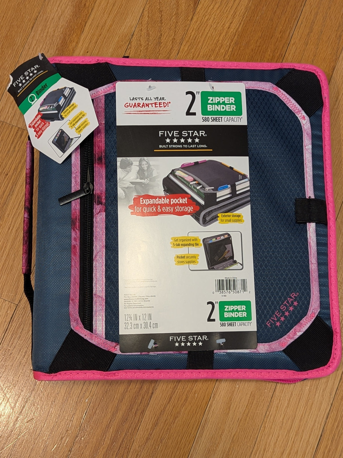 New! Blue/pink 5 star Binder-Retail $25