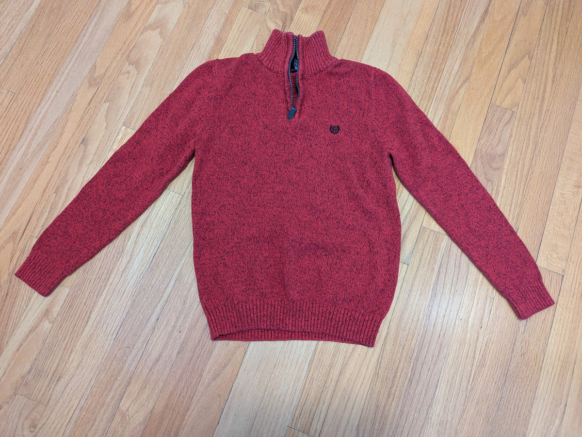Chaps-red sweater W/zipper collar - size Youth - 14 (XL)