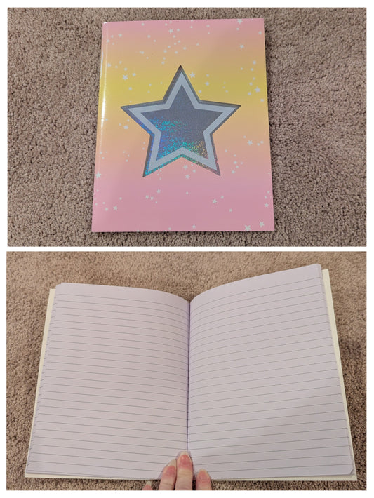 New! Yellow/pink/star Journal-paperback