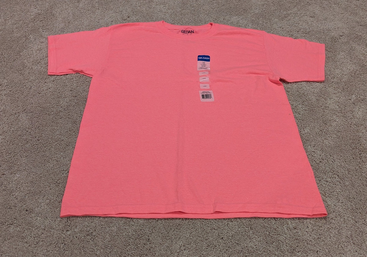 New! SS pink tshirt -tag L 14/16 - size Youth - 12 (L)