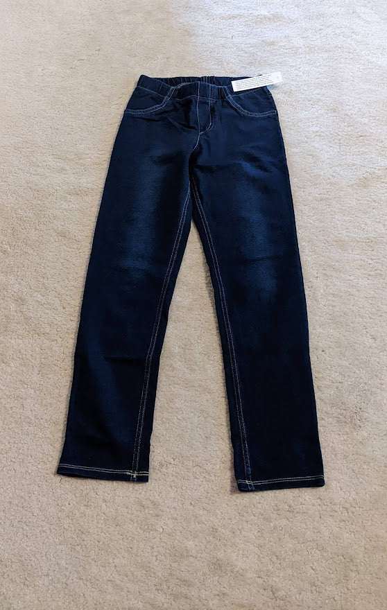 NEW($20)-Dk wash denim leggings - size Youth - 7 (S)