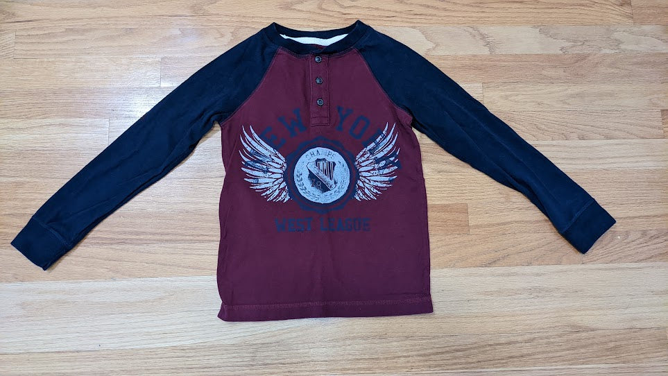 Urban Pipeline LS shirt maroon/blue - size Youth - 7 (S)