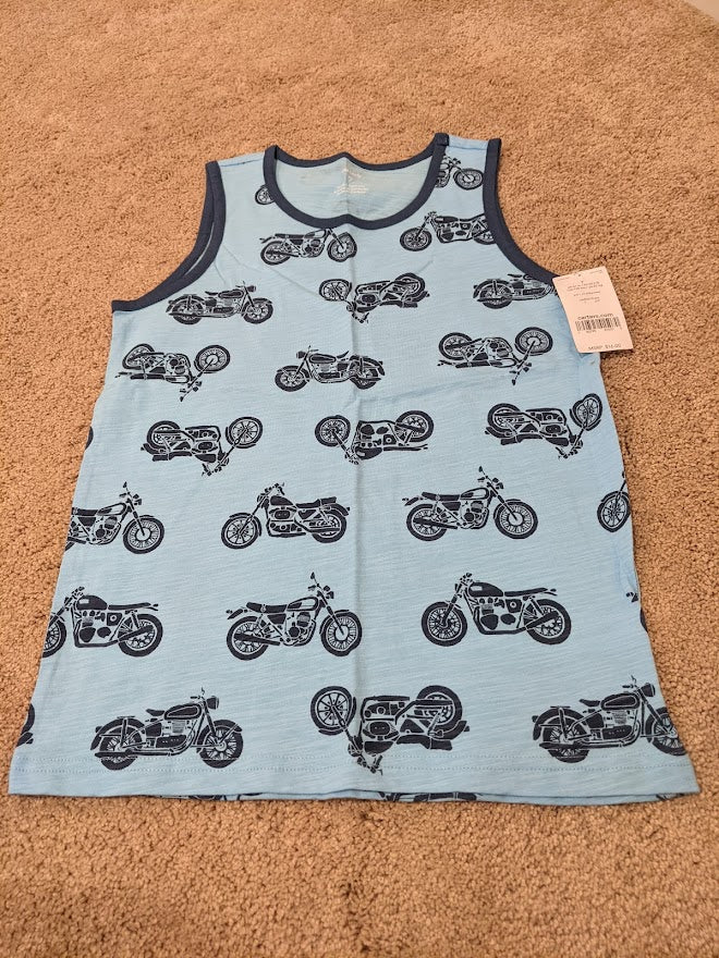 New($16)- Carter's Blue Motorcycle Tank Top - size Youth - 7 (S)
